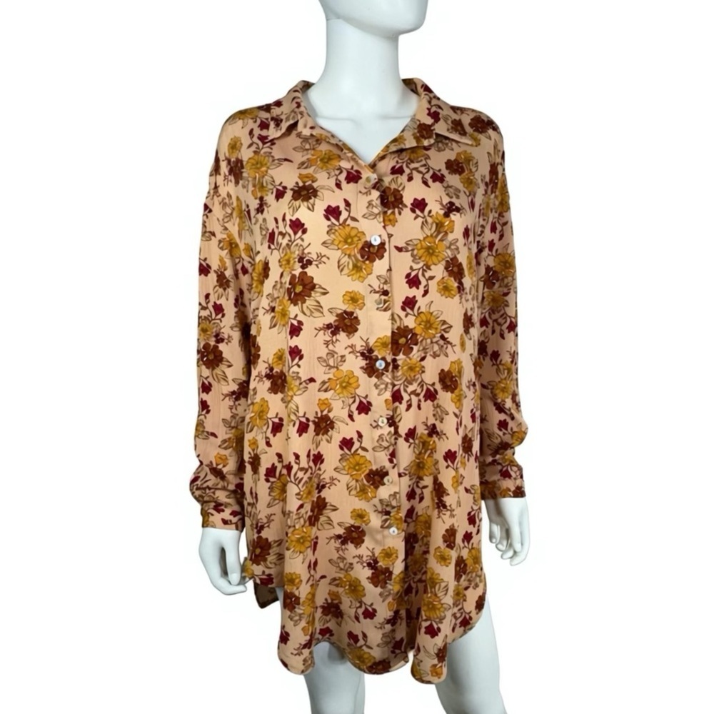 Shop the Mint Taking Care of You Peach Pink Floral Tunic